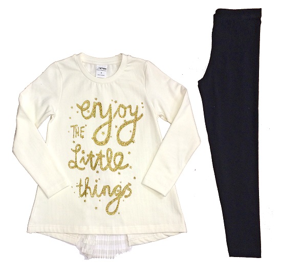 BLOUSE DRESS with LEGGINGS SET "Little Things"