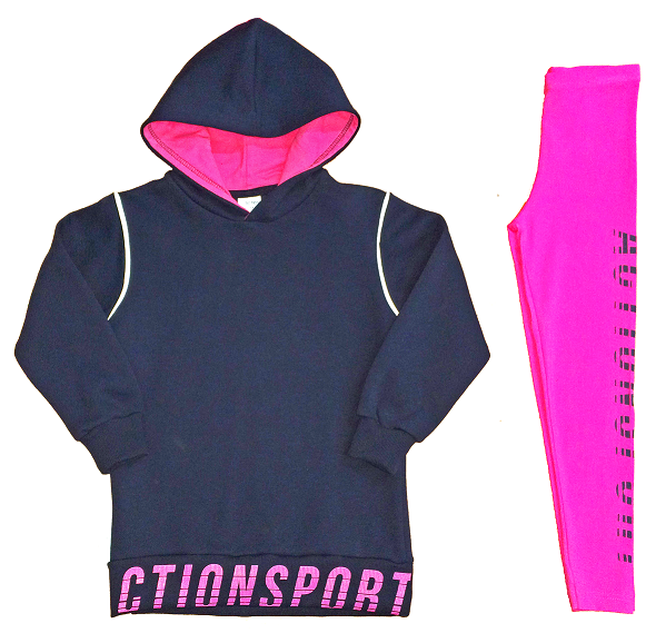 HOODED DRESS WITH LEGGINGS SET "Action Sport"