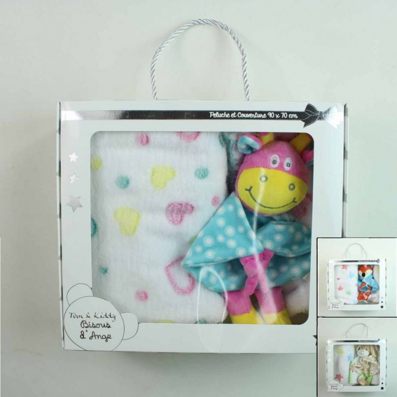 Fleece Blanket with Giraffe Comforter