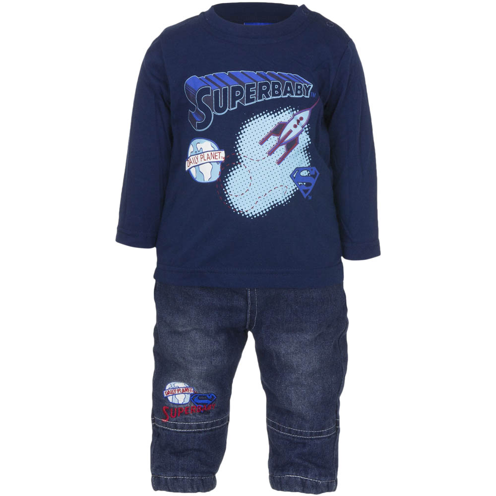 SET Jacket (Grey), Pants, Blouse Superman (Superbaby)