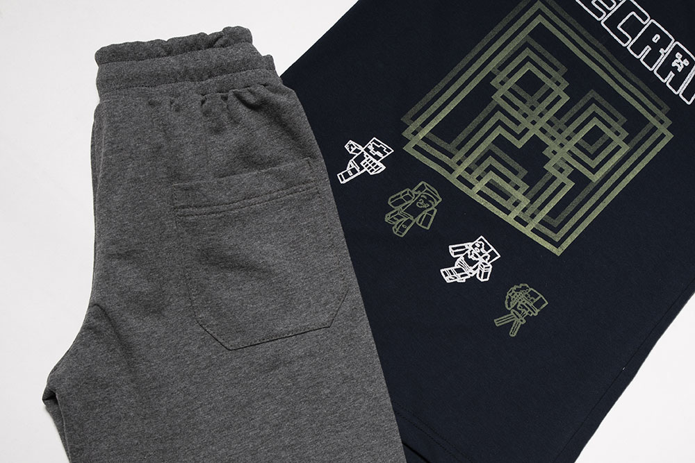 SET Blouse and Bermuda Shorts "Minecraft"