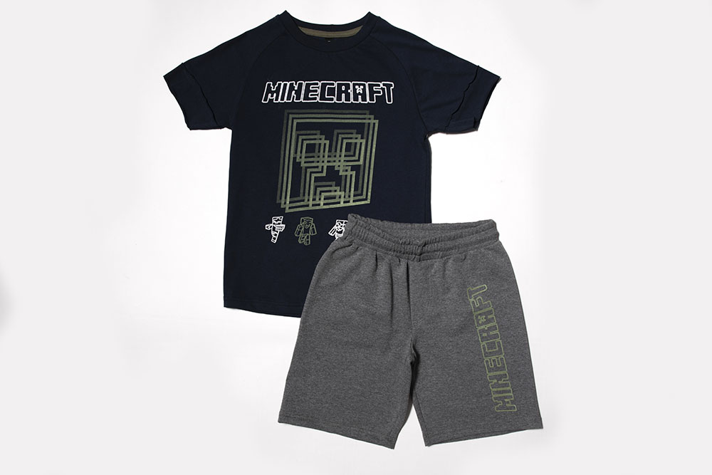 SET Blouse and Bermuda Shorts "Minecraft"