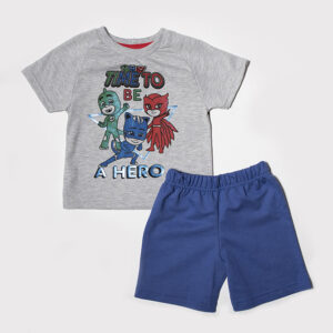 T-Shirt and Shorts Set "PJ Masks Time To Be a Hero"