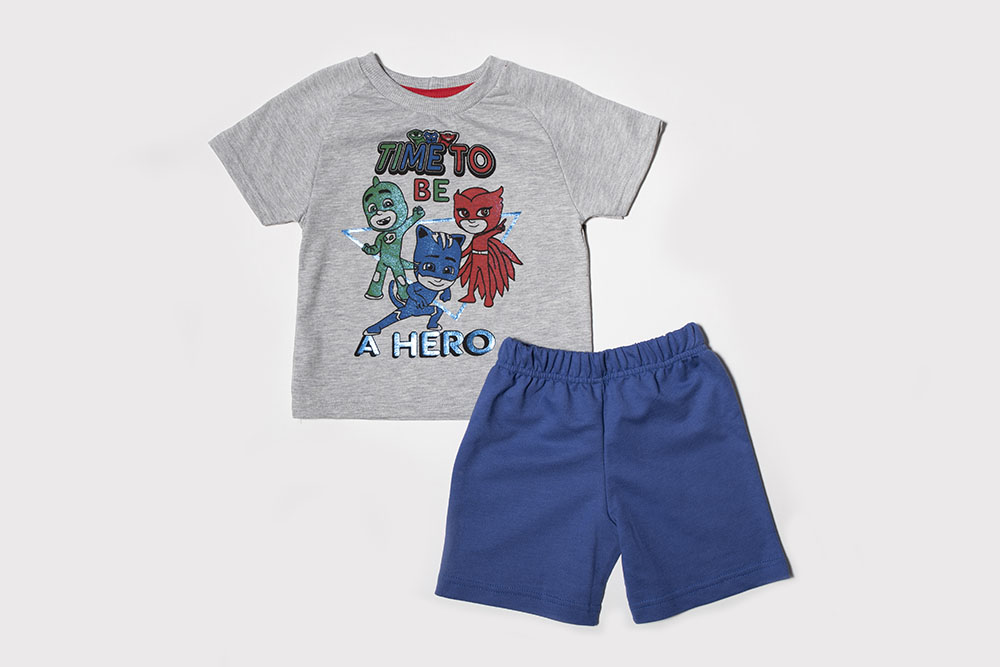 T-Shirt and Shorts Set "PJ Masks Time To Be a Hero"