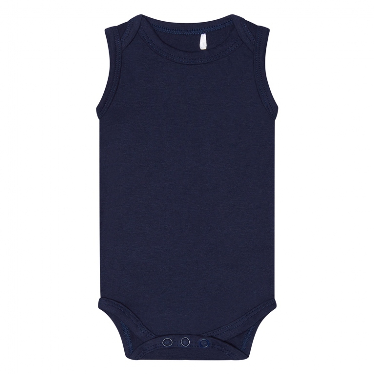 Темно-синее боди без рукавов