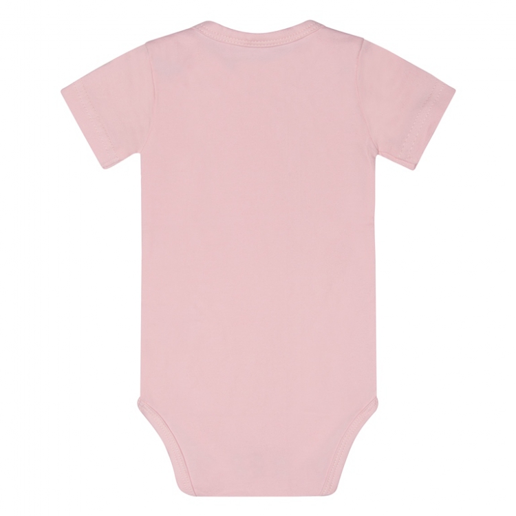 Розовое боди с коротким рукавом