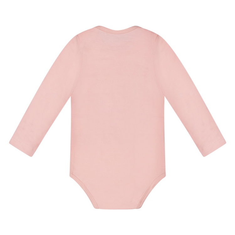 Розовое боди с длинным рукавом