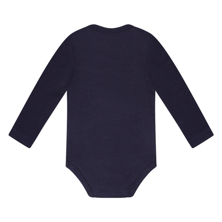 Темно-синее боди с длинным рукавом