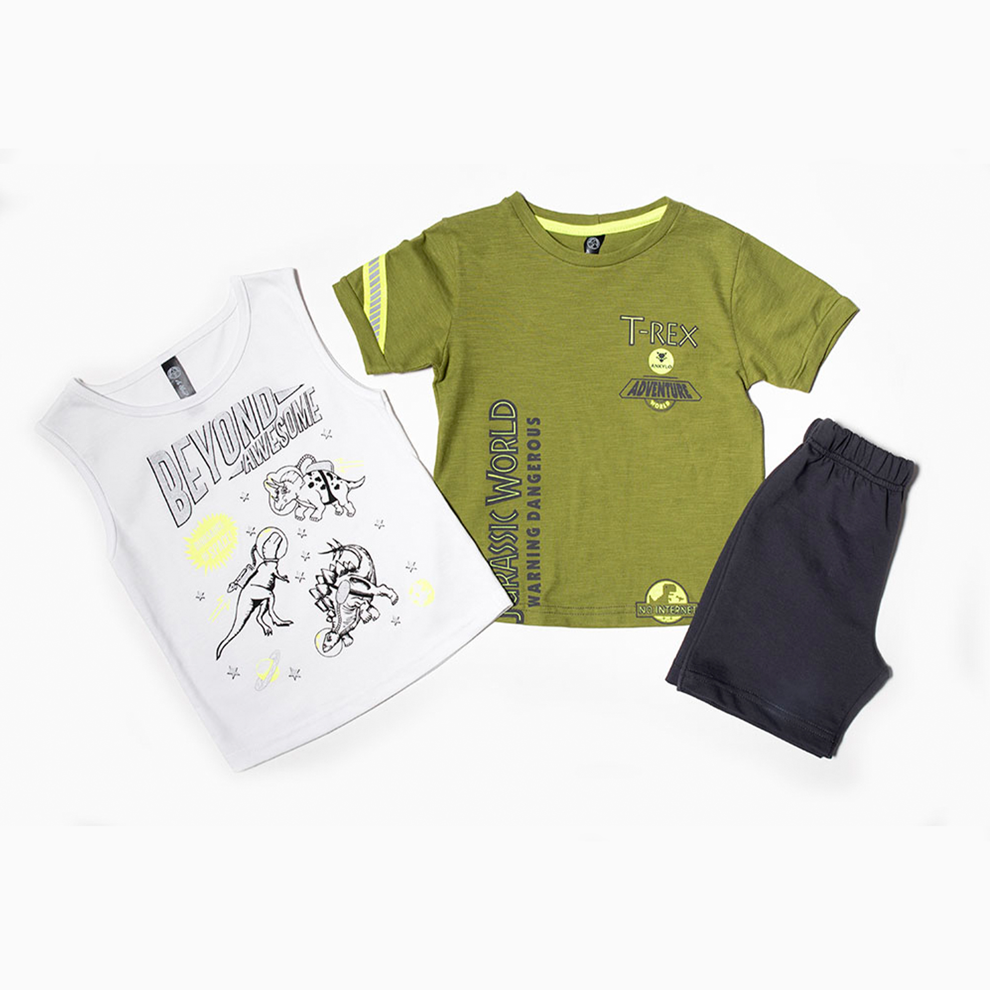 SET Short Sleeve, Sleeveless and Shorts "Jurassic World"