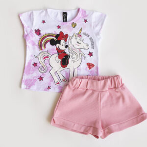 SET Blouse and Shorts Minnie Mouse Unicorn