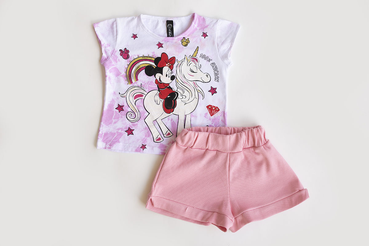 SET Blouse and Shorts Minnie Mouse Unicorn