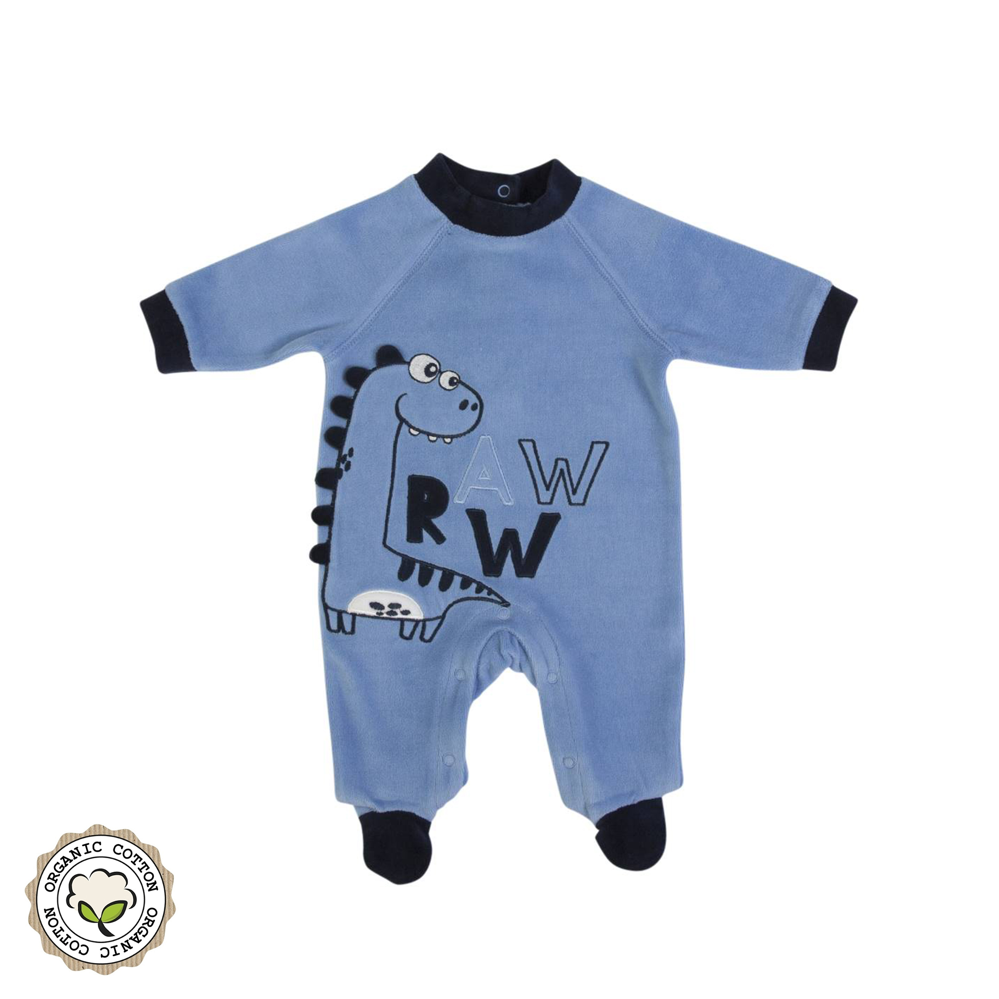 FS BABY Organic Velvet Bodysuit "Dinosaur Rww"