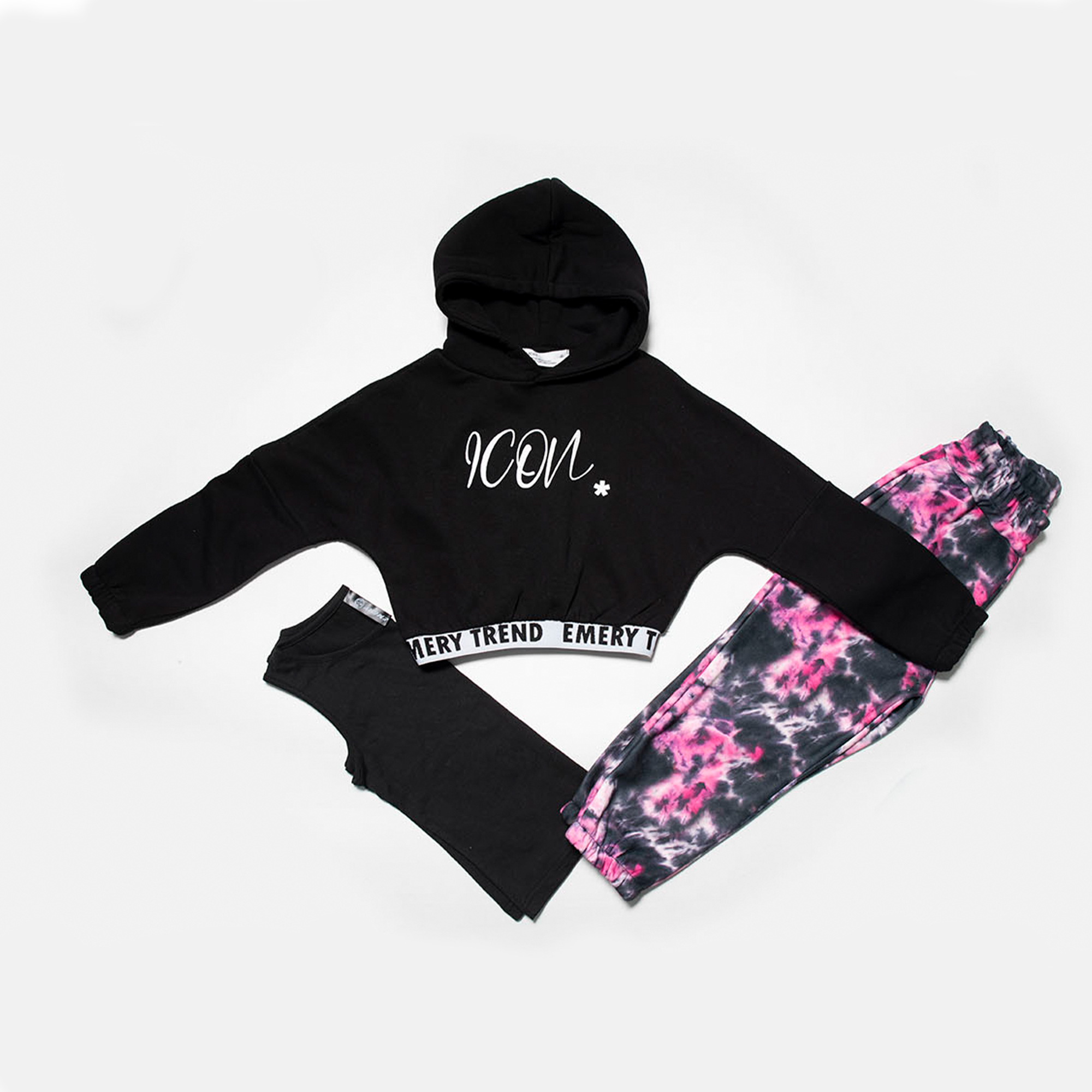 BLACK OVERALL SET "ICON"