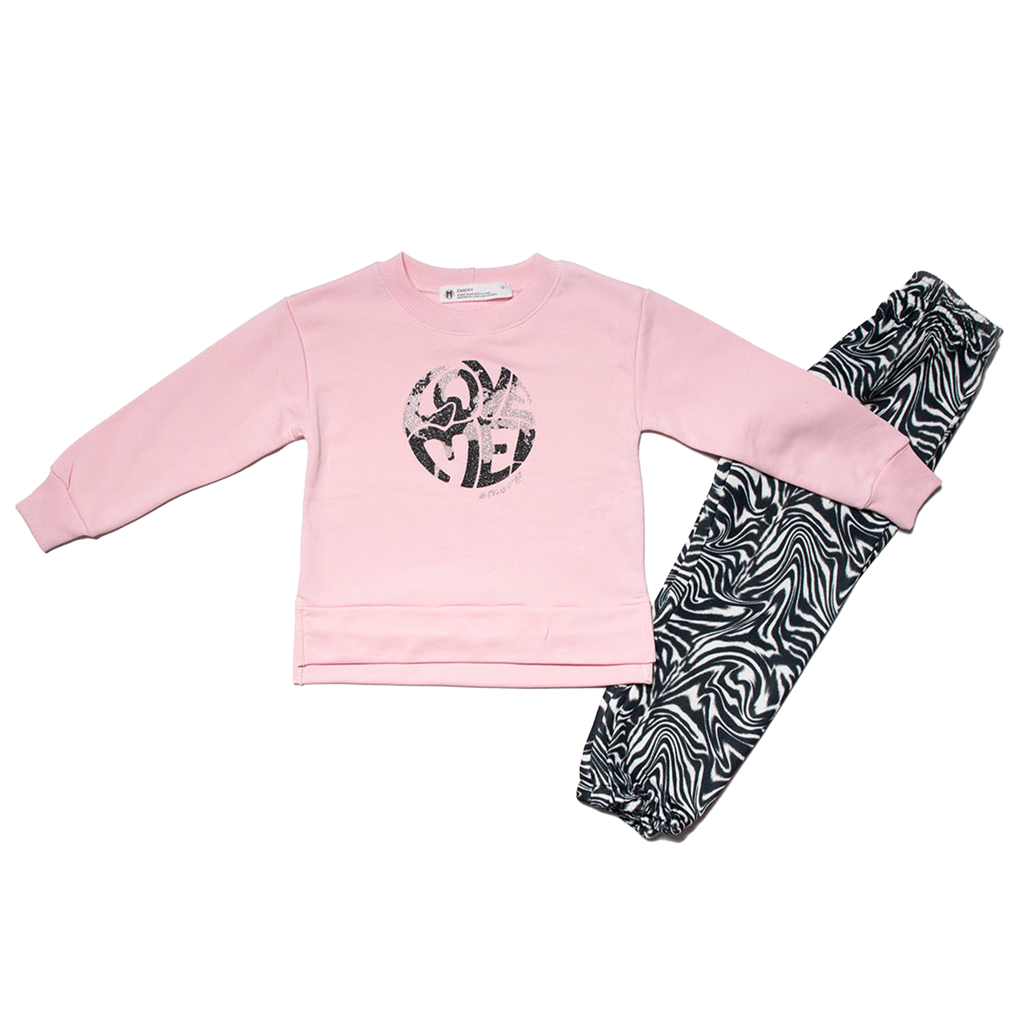 Σετ φούτερ παντελόνι "LOVE ME" Ροζ