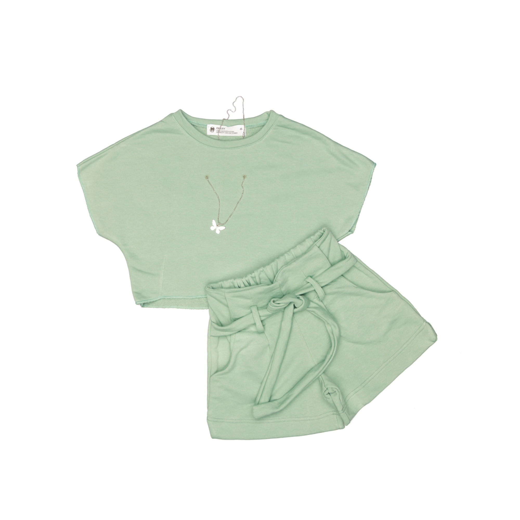 Crop Top and Shorts Set "Angels"