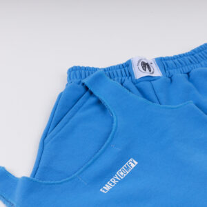 Sleeveless Crop Top with Shorts Set Blue