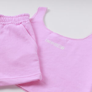 Sleeveless Crop Top and Shorts Set Pink
