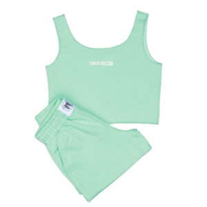 Sleeveless Crop Top and Shorts Set Mint