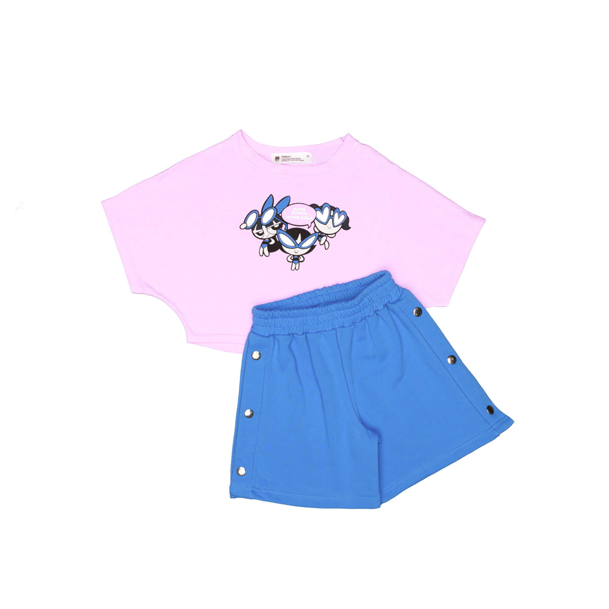 Crop Top and Shorts Set "Power Girls"