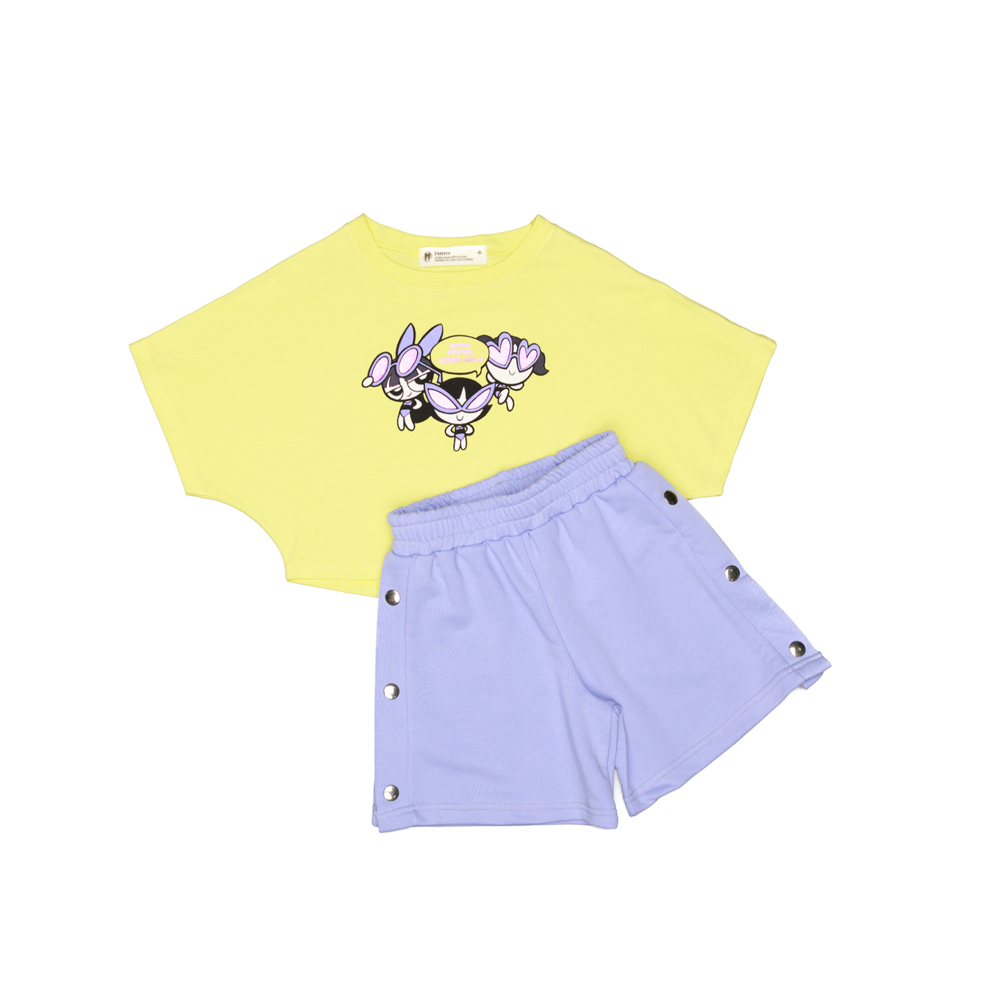 Crop Top and Shorts Set "Power Girls"