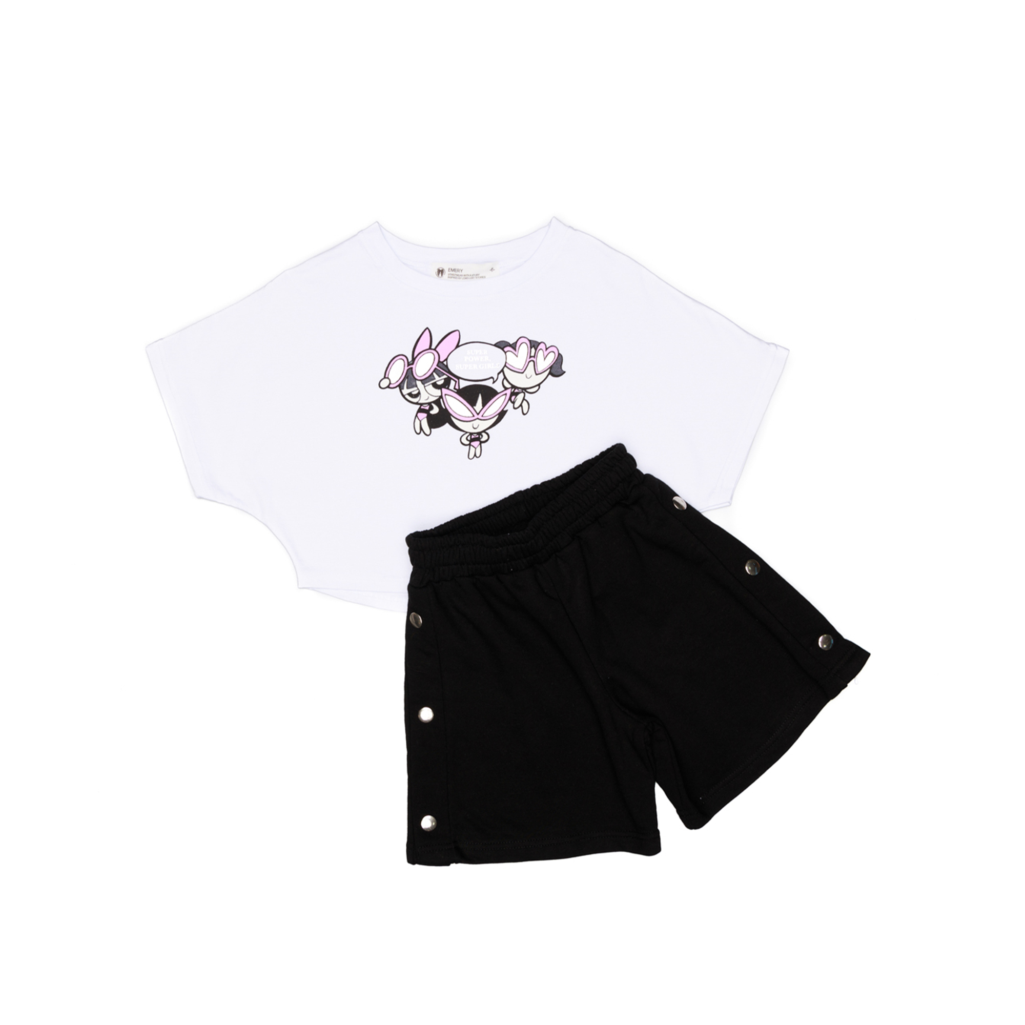 Crop Top and Shorts Set "Power Girls"