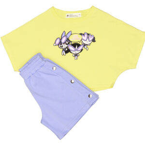 Crop Top and Shorts Set “Power Girls”