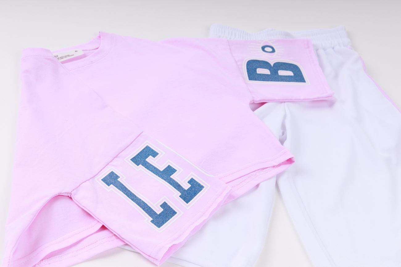SET "Boss" T-Shirt and Bermuda Shorts Pink