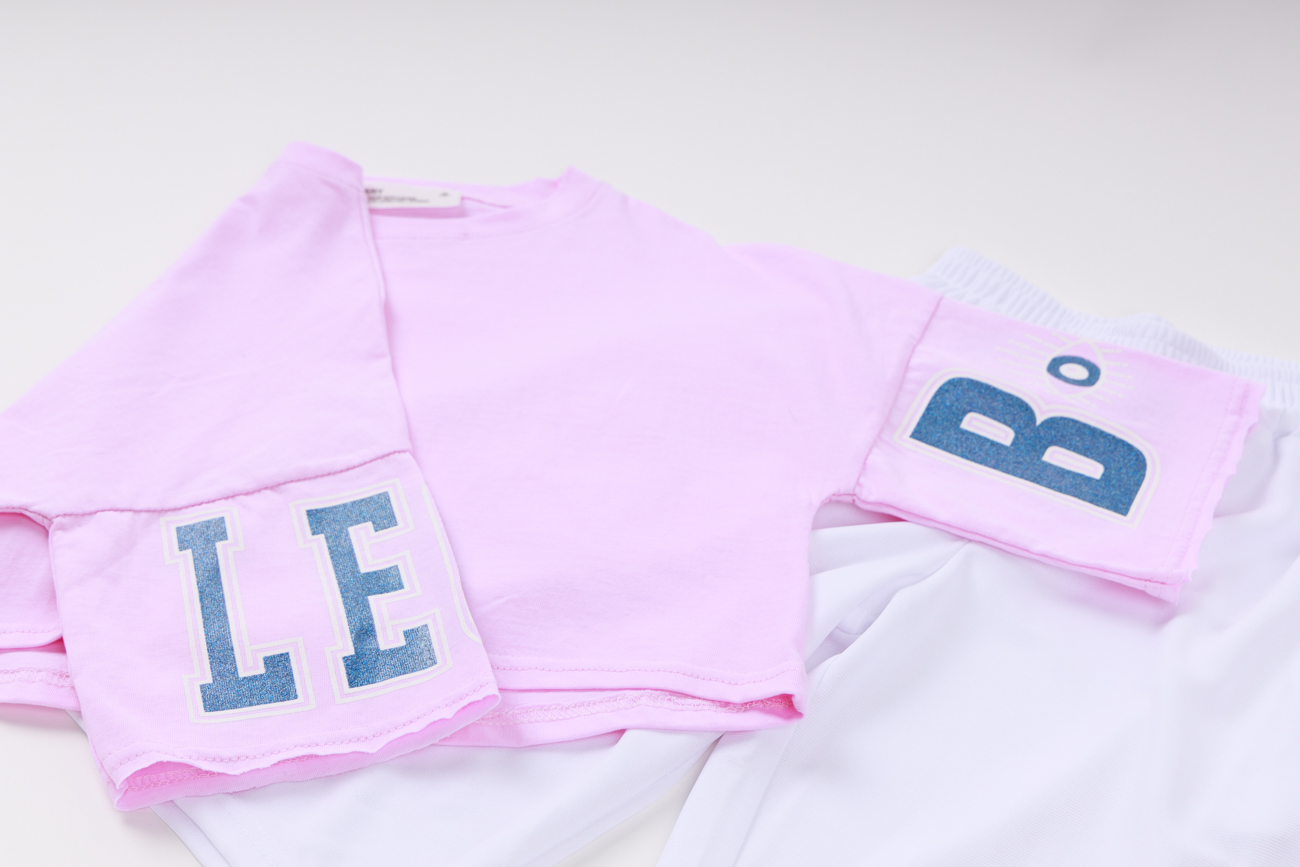 SET "Boss" T-Shirt and Bermuda Shorts Pink