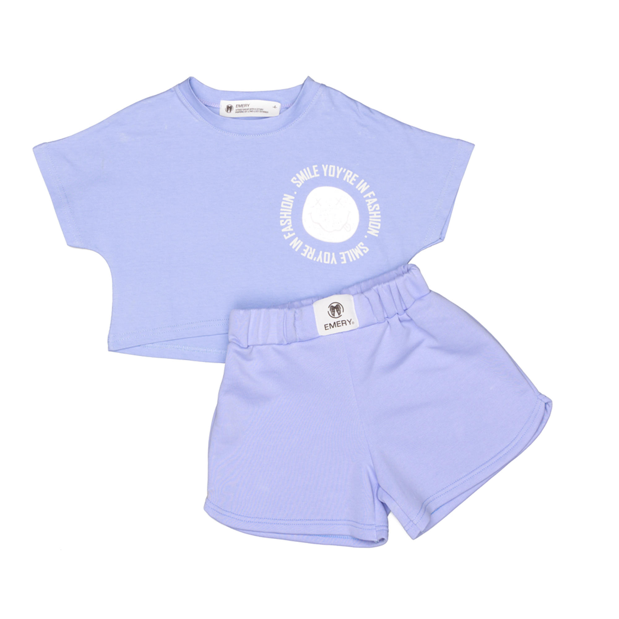 Σετ Crop Top και Σορτς Λιλά