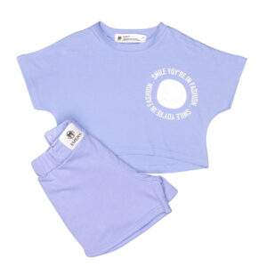 Σετ Crop Top και Σορτς Λιλά