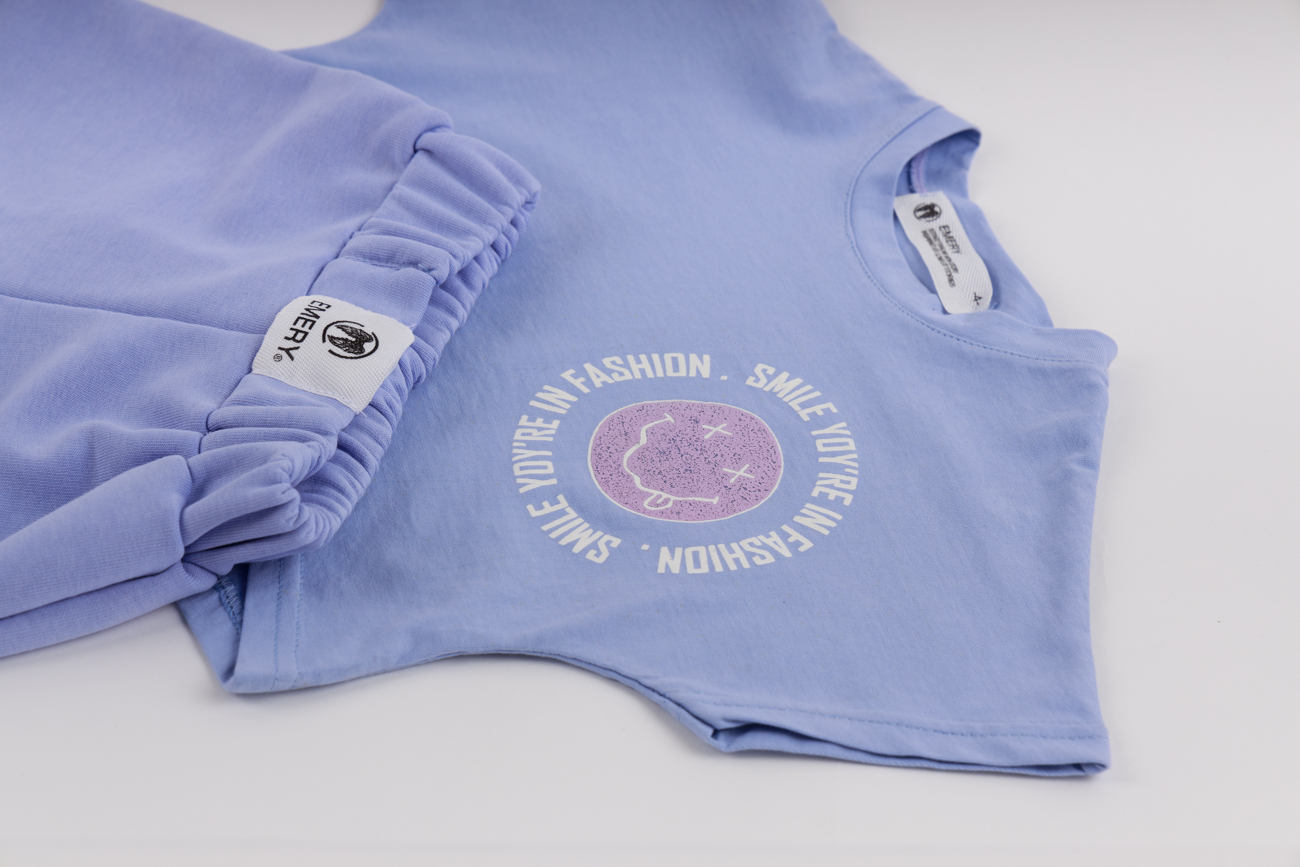 Комплект из кроп-топа и шорт, лиловый