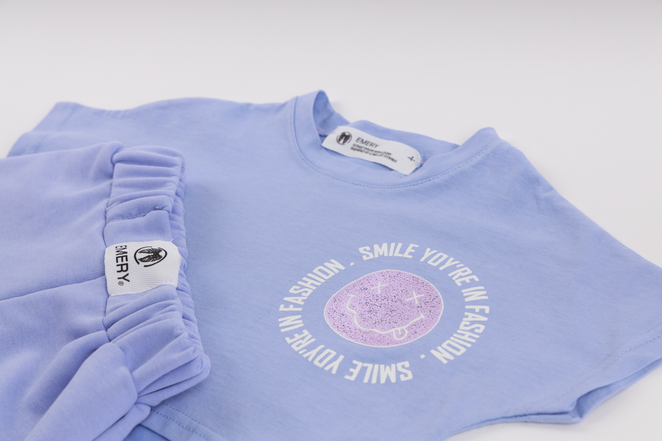 Комплект из кроп-топа и шорт, лиловый