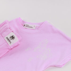 ΣΕΤ Crop Top και Σορτς Ροζ