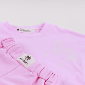 ΣΕΤ Crop Top και Σορτς Ροζ