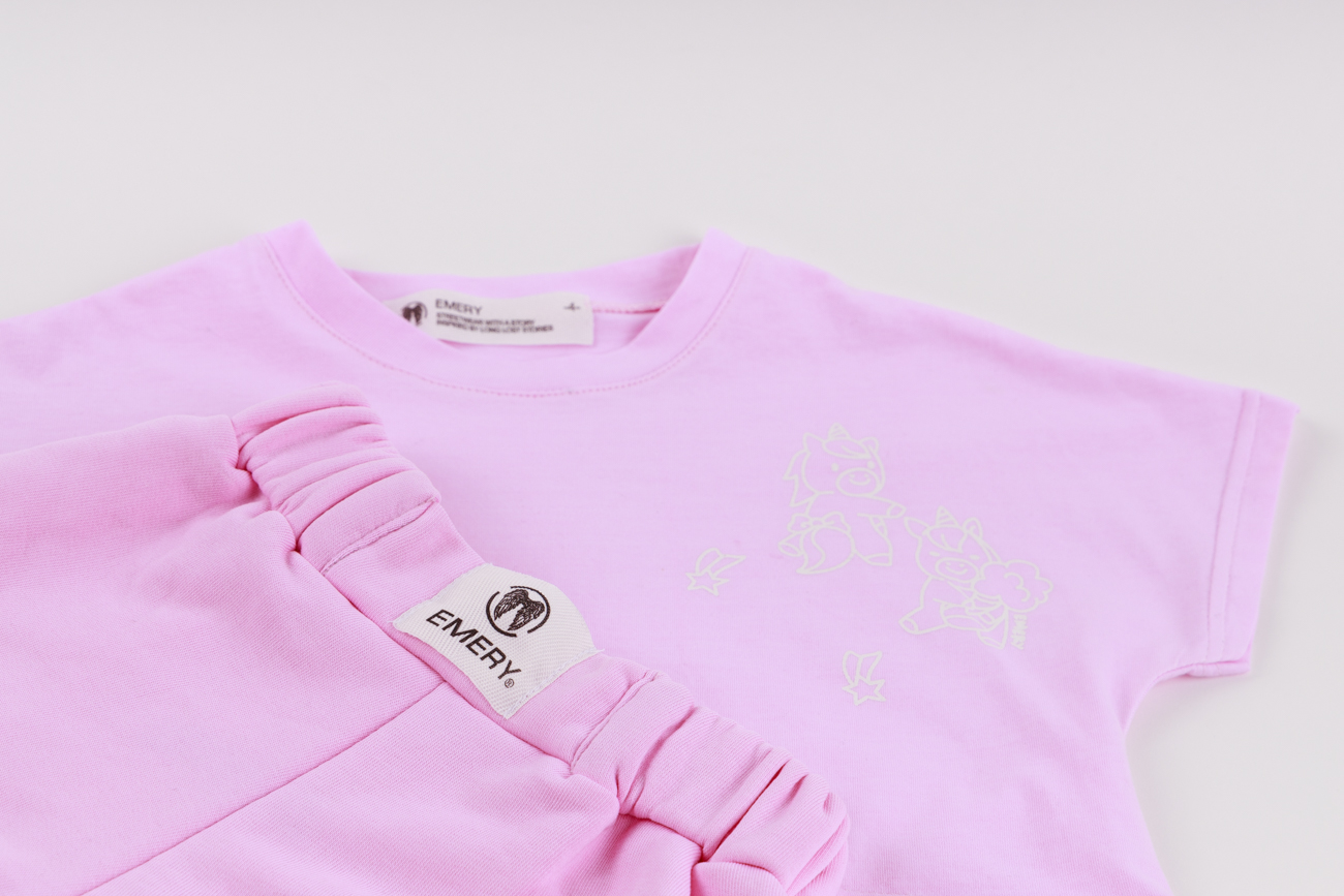 Комплект из кроп-топа и шорт, розовый