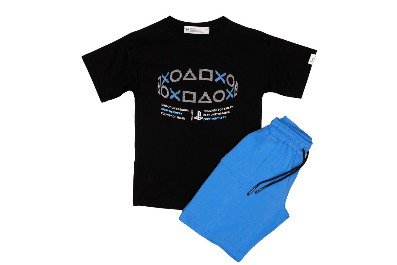 Blouse and Bermuda Shorts Set "Play Station"