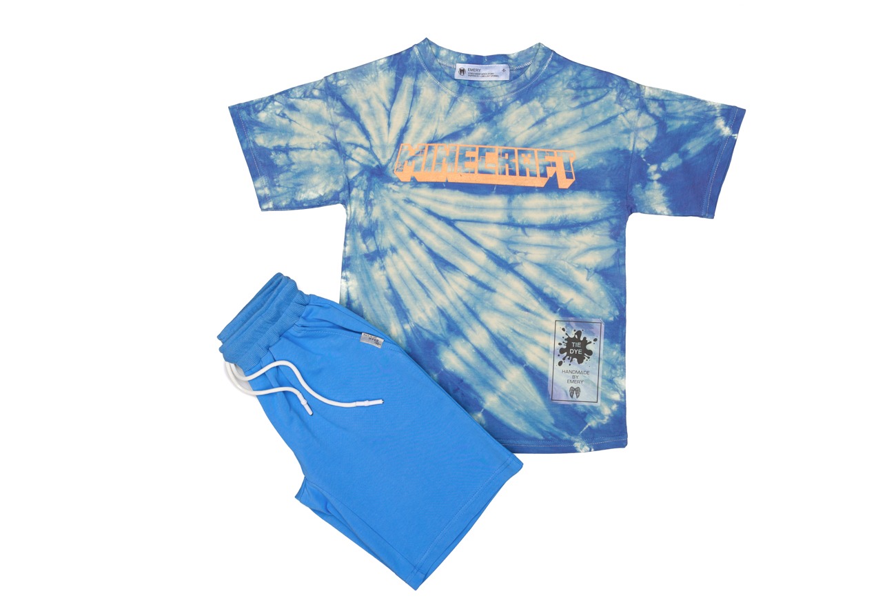 Комплект из футболки Tie-Dye и шорт-бермуд "Minecraft"
