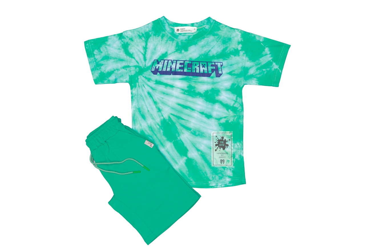 Tie-Dye T-Shirt and Bermuda Shorts Set "Minecraft"