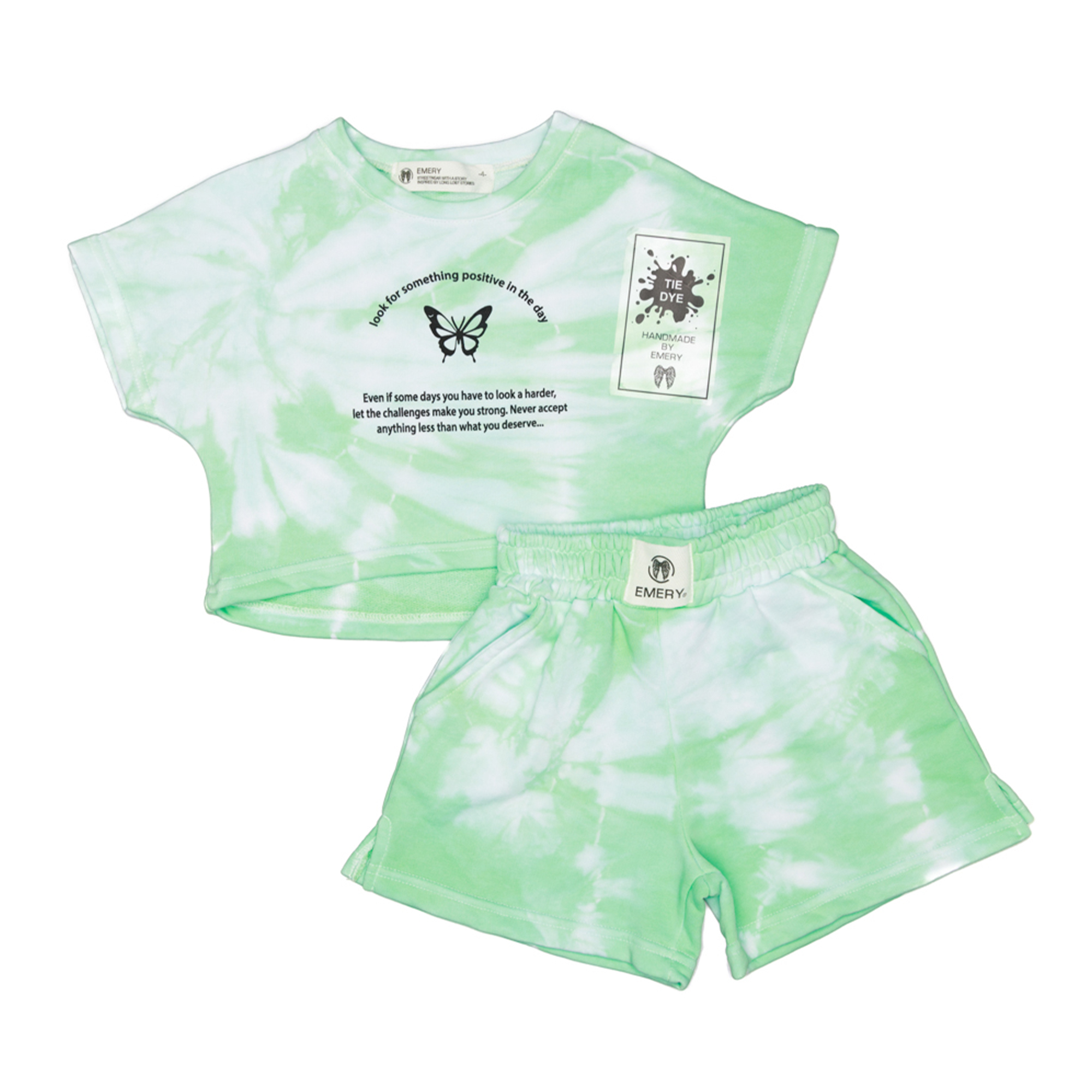 TIE DYE Crop Top και Βερμούδα Σετ