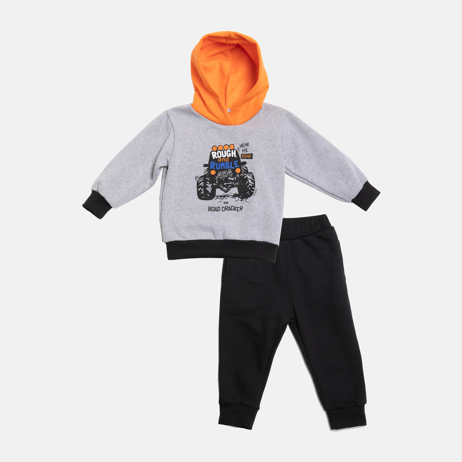 HOODED SUIT SET ROAD" GREY