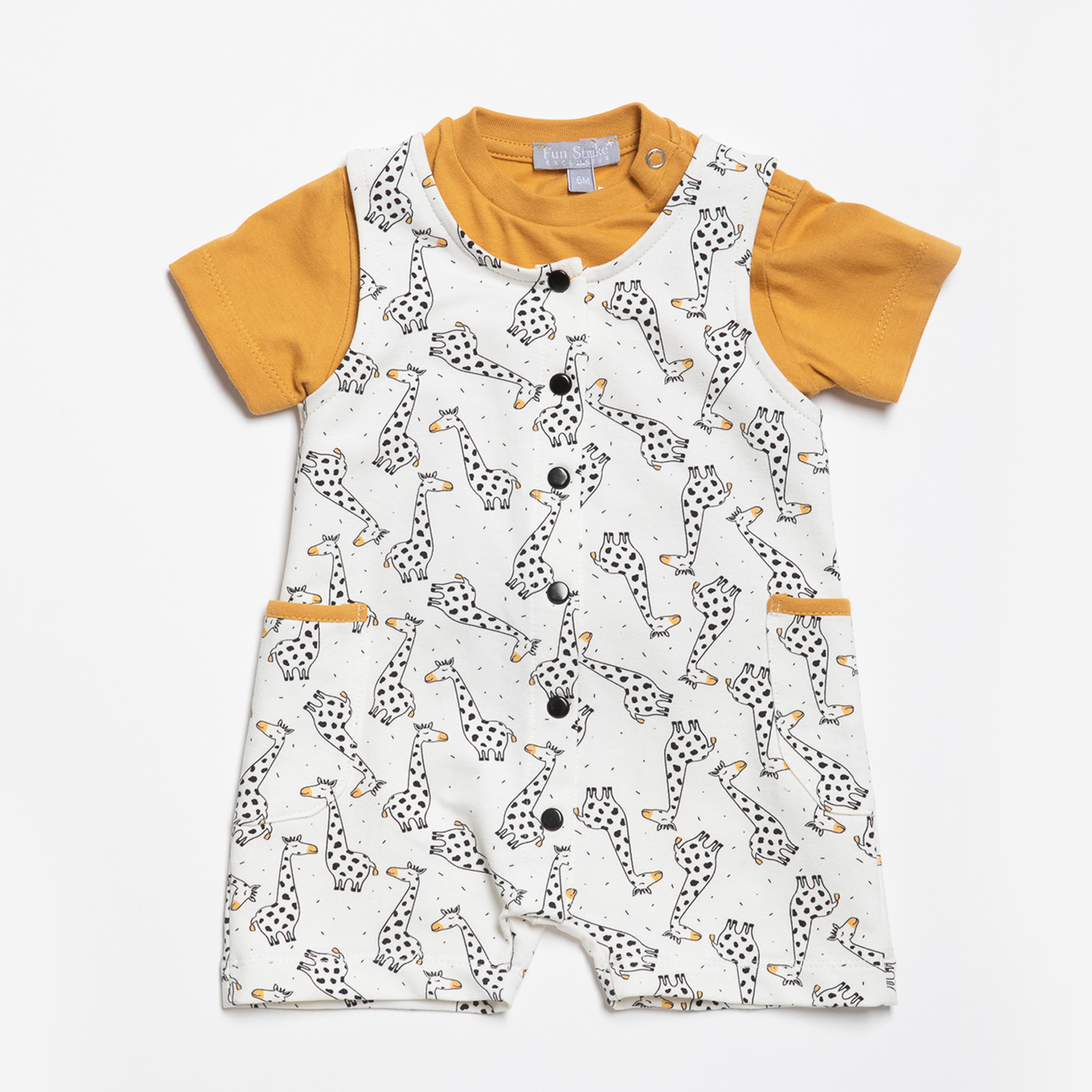 SET Baby bodysuit "GIRAFFE" -Mustard