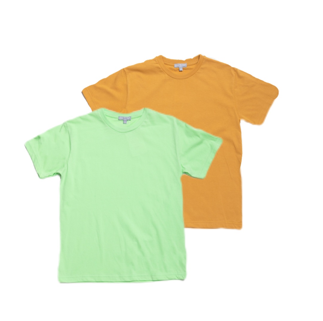 BASIC T-SHIRT (2 pieces) - Mint, Mustard