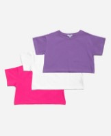 CROP TOP BASIC (3 pieces) - Fuchsia, White, Purple